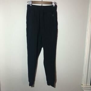 AllSaints mens aven black organic cotton joggers pullon sweatpants XS ram skull